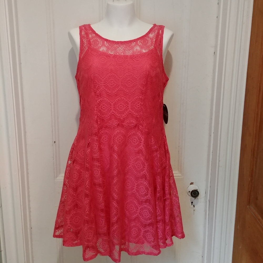 NWT Coral Lace Skater Summer Dress